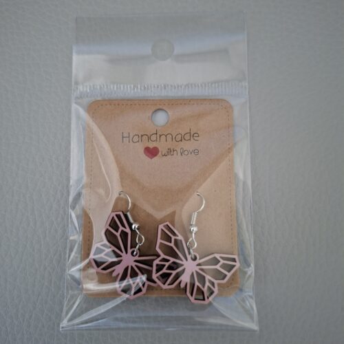 Oorbellen vlinder roze