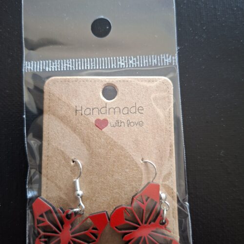 Oorbellen vlinder rood