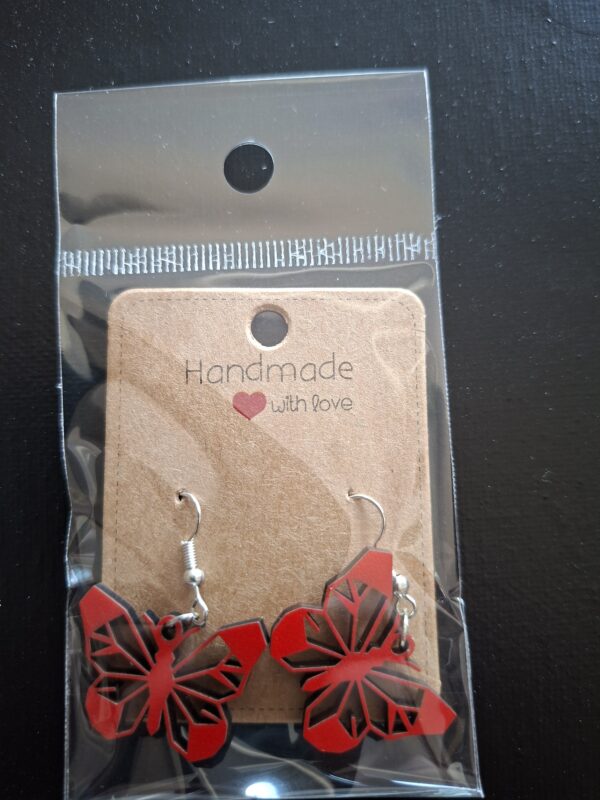 Oorbellen vlinder rood