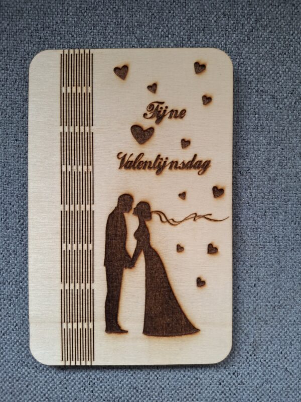 Houten Valentijns kaartje