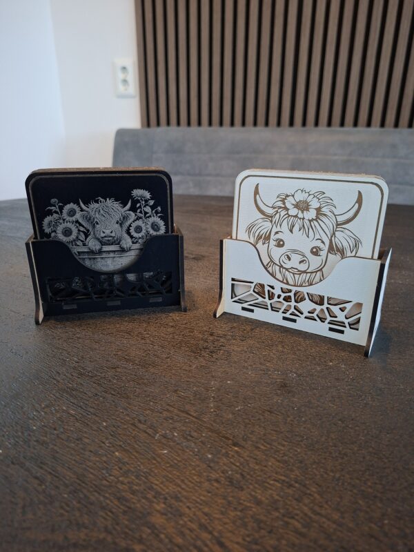 Onderzetters Highlandcow zwart