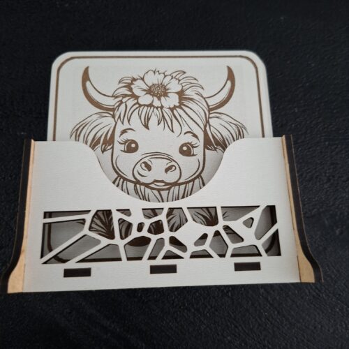 Onderzetters Highlandcow wit