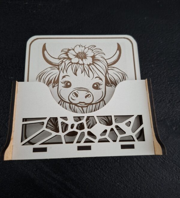 Onderzetters Highlandcow wit