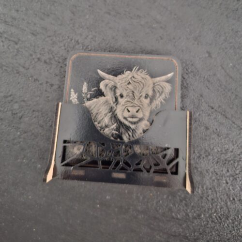 Onderzetters Highlandcow zwart