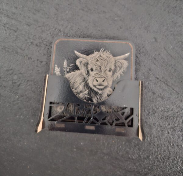 Onderzetters Highlandcow zwart